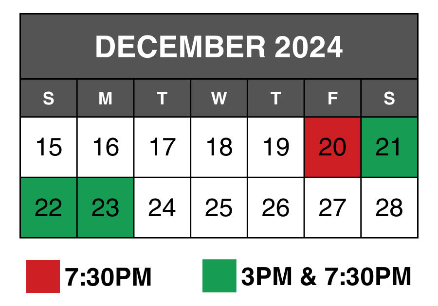 Christmas Show Calendar 2024